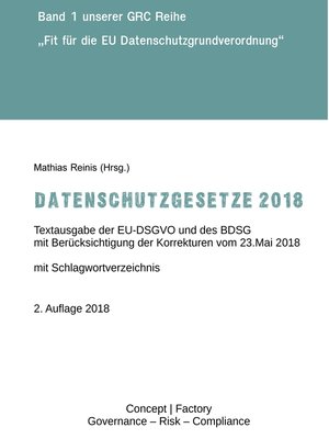 cover image of Datenschutzgesetze 2018